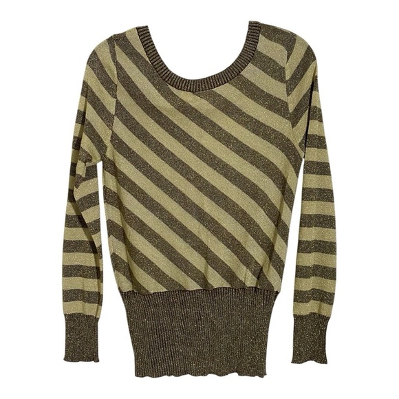 VINTAGE Daytrip Women's Striped Knit Metallic Sweater - Picture 2 of 9